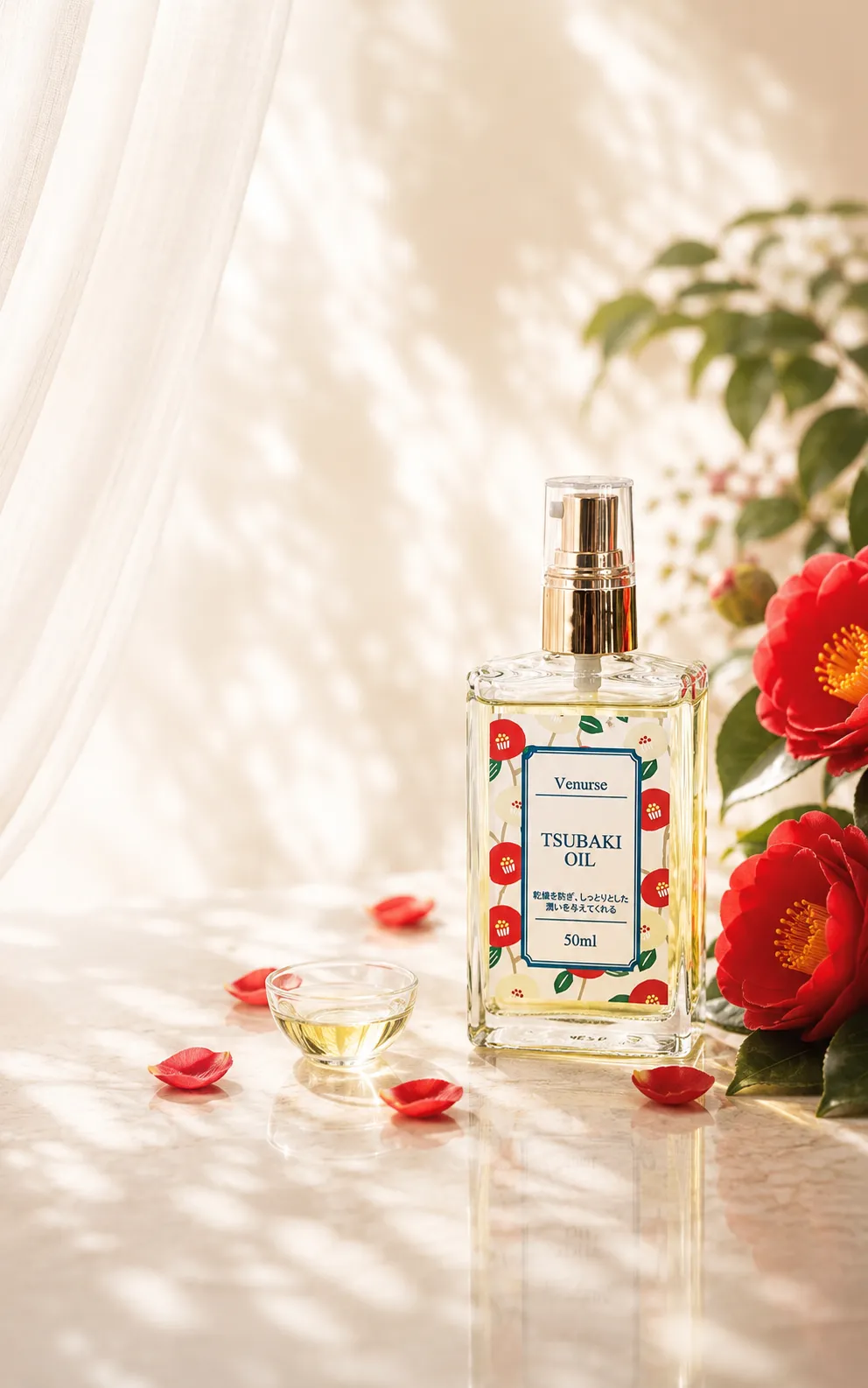 Venurse TSUBAKI OIL ナチュラル（無香料）- 100%天然ツバキオイル