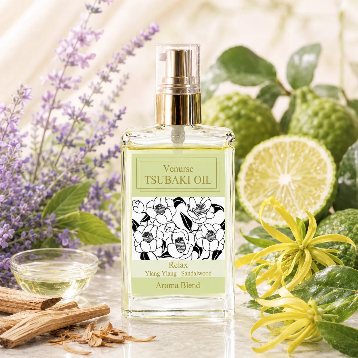 Venurse TSUBAKI OIL Relax（リラックス）- イランイラン&サンダルウッドのツバキオイル